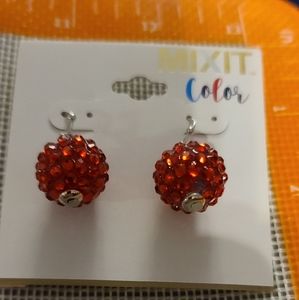 Mixit Color red crystal statement hook Earrings